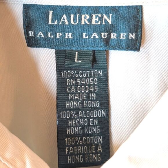 Vintage Lauren Ralph Lauren Women's Khaki Safari Shirt Large - Picture 3 of 11